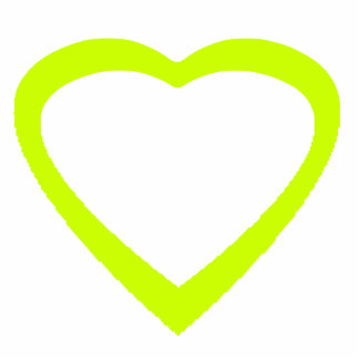 Christmas Ornament Open Heart Yellow Green