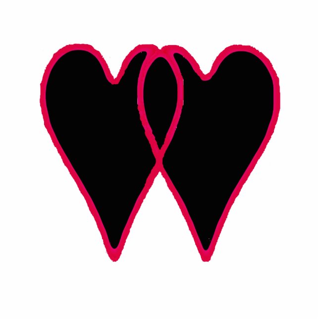 Christmas Ornament Open Hearts Together Black (Front)