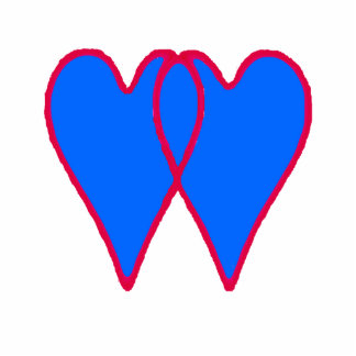 Christmas Ornament Open Hearts Together Blue