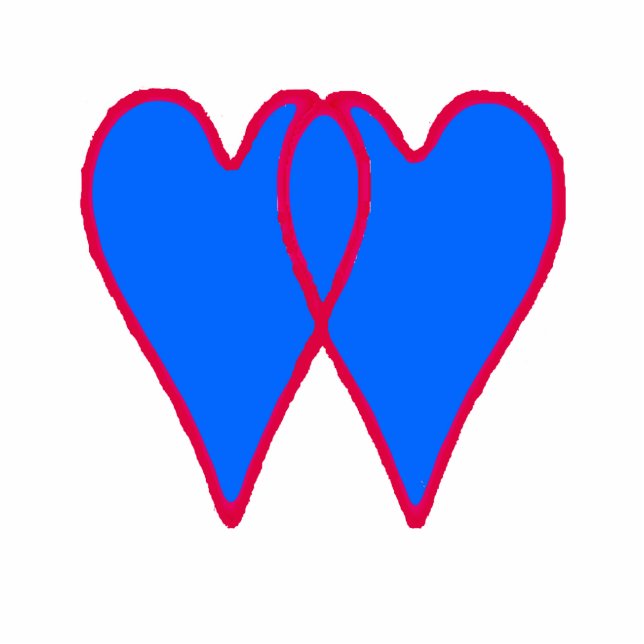 Christmas Ornament Open Hearts Together Blue (Front)