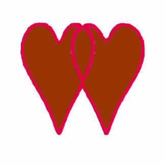 Christmas Ornament Open Hearts Together Brown