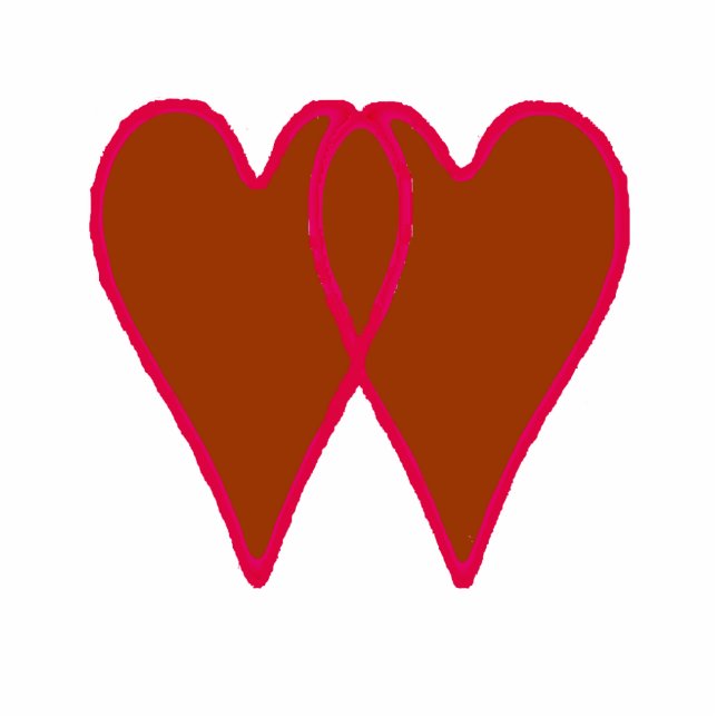 Christmas Ornament Open Hearts Together Brown (Front)