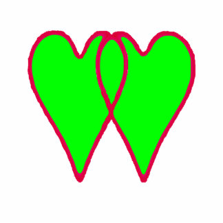 Christmas Ornament Open Hearts Together Green