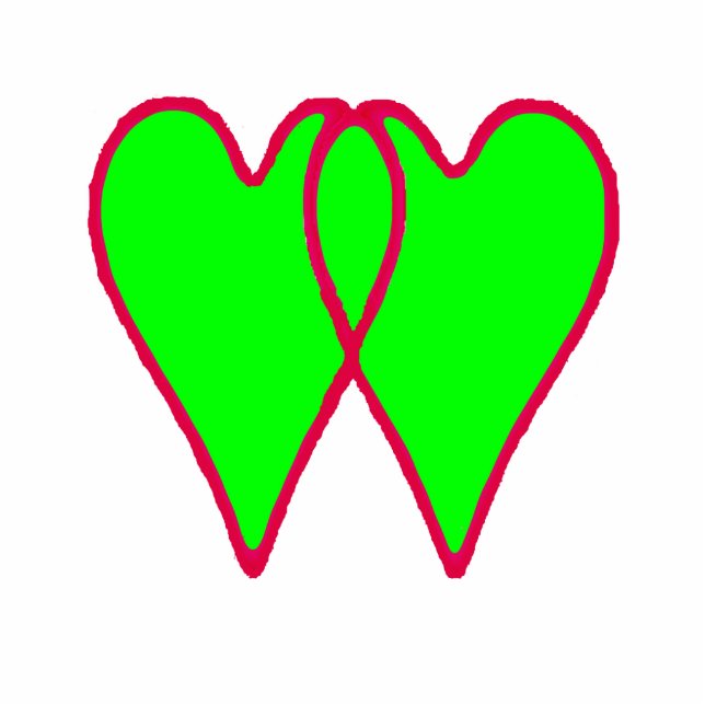 Christmas Ornament Open Hearts Together Green (Front)