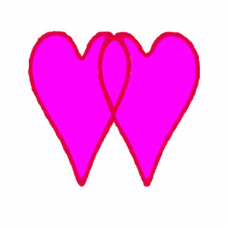 Christmas Ornament Open Hearts Together Pink