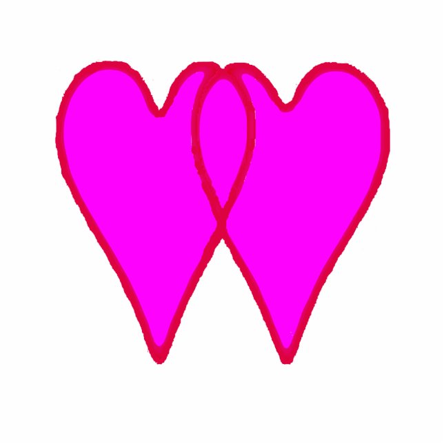 Christmas Ornament Open Hearts Together Pink (Front)