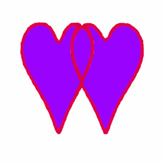 Christmas Ornament Open Hearts Together Purple