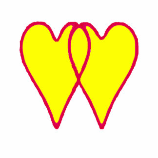 Christmas Ornament Open Hearts Together Yellow