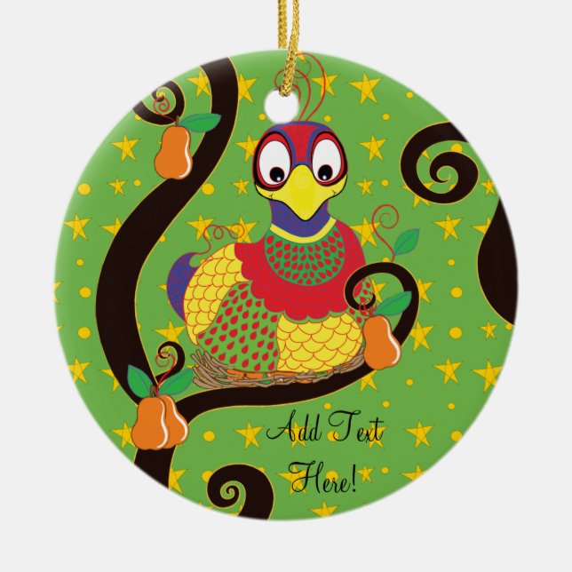 Christmas Ornament Partridge Personalize (Front)