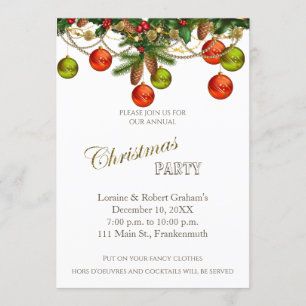 Christmas Ornament Party Invitation