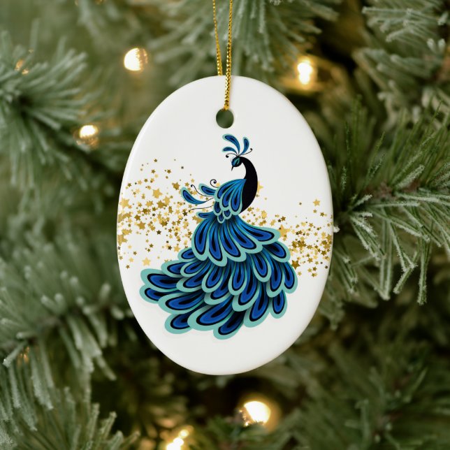 Christmas Ornament-Peacock Ceramic Ornament (Tree)