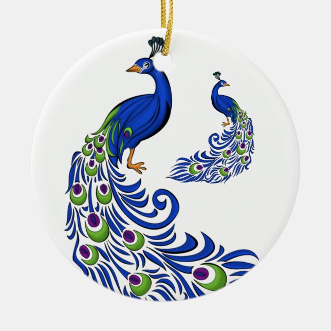 Christmas Ornament-Peacocks Ceramic Ornament (Front)