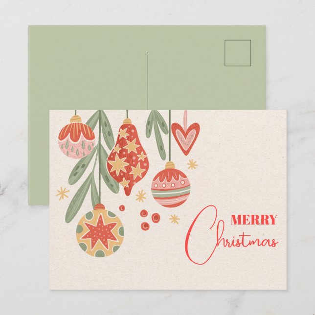 Christmas ornament  postcard (Front/Back)
