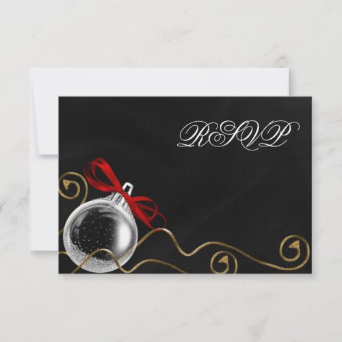 Christmas Ornament Red Bow RSVP