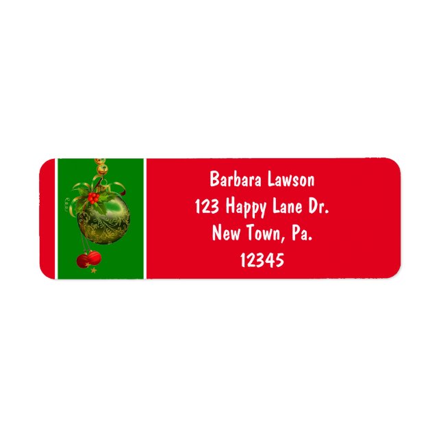 Christmas Ornament Return Address Label (Front)