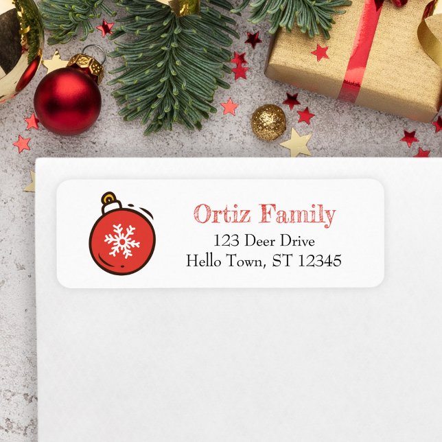 Christmas Ornament Return Address Label (Christmas Ornament Address Label)