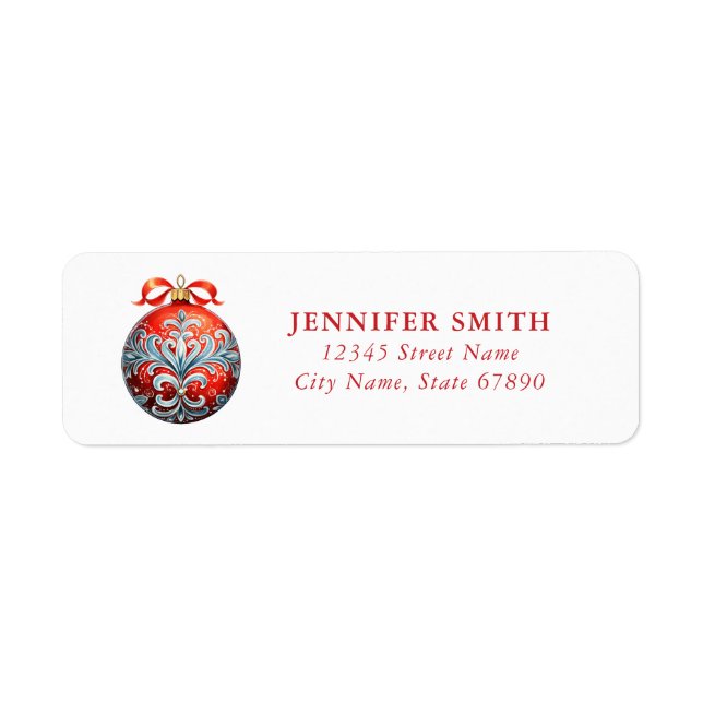 Christmas Ornament Return Address Labels (Front)