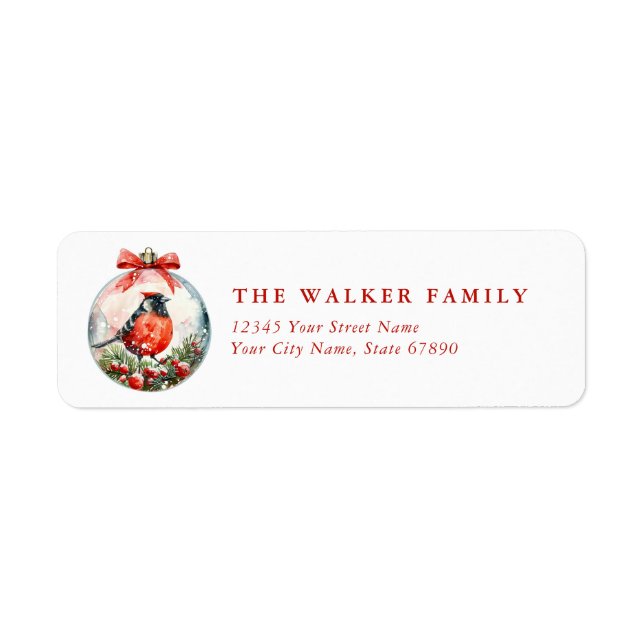 Christmas Ornament Return Address Labels (Front)