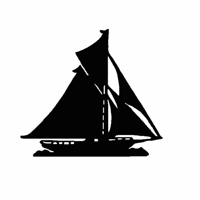 Christmas Ornament Sailboat Black (Front)