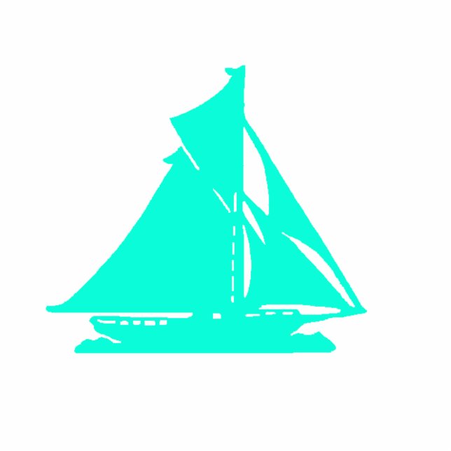 Christmas Ornament Sailboat Cyan (Front)