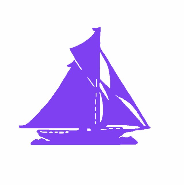Christmas Ornament Sailboat Purple (Front)