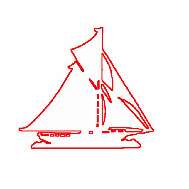Christmas Ornament Sailboat White Red (Front)