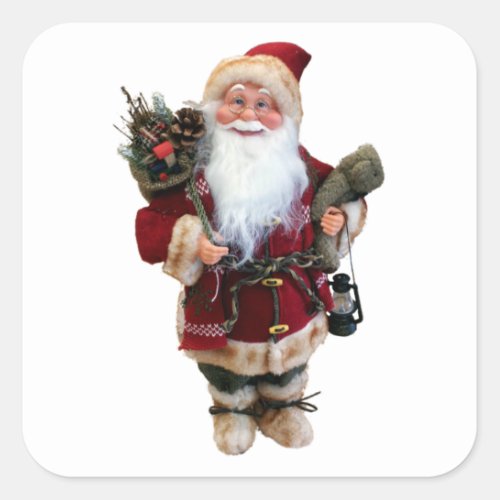 Christmas ornament Santa Claus doll Square Sticker
