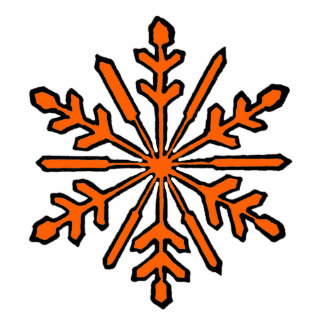 Christmas Ornament Snowflake 1 Orange