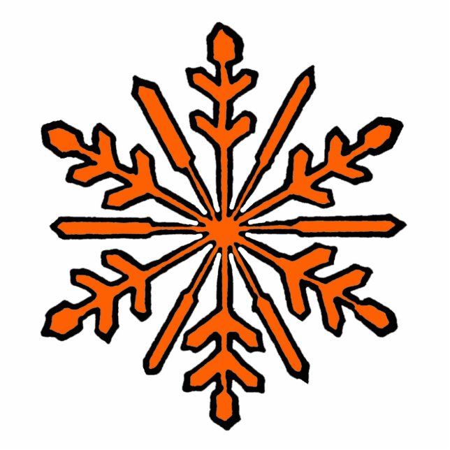 Christmas Ornament Snowflake 1 Orange (Front)
