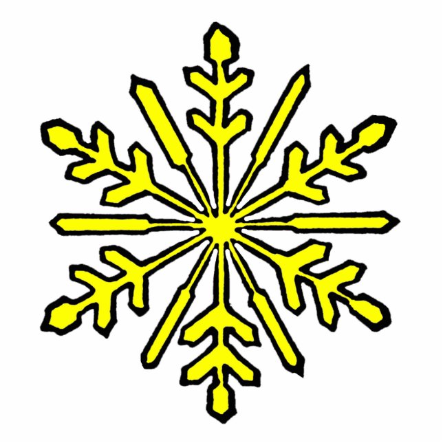 Christmas Ornament Snowflake 1 Yellow (Front)
