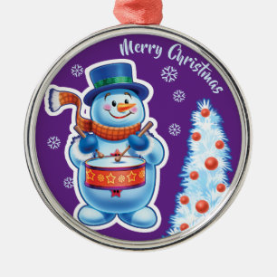 Christmas ornament snowman music band.