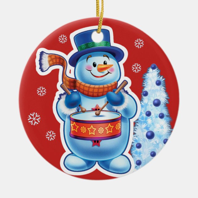 Christmas ornament snowman music band (Front)