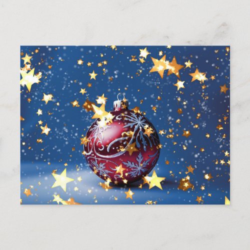 Christmas Ornament  Stars in Deep Blue Night Sky Holiday Postcard
