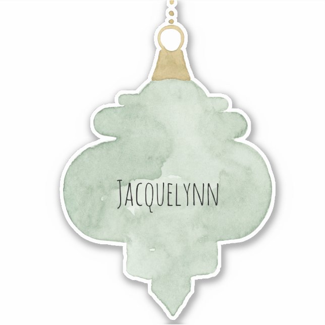 Christmas Ornament Sticker Watercolor (Front)