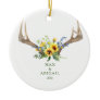 Christmas Ornament Sunflowers Antlers Couple Names