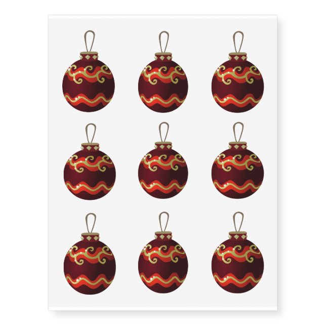 Christmas ornament temporary tattoos (Front)
