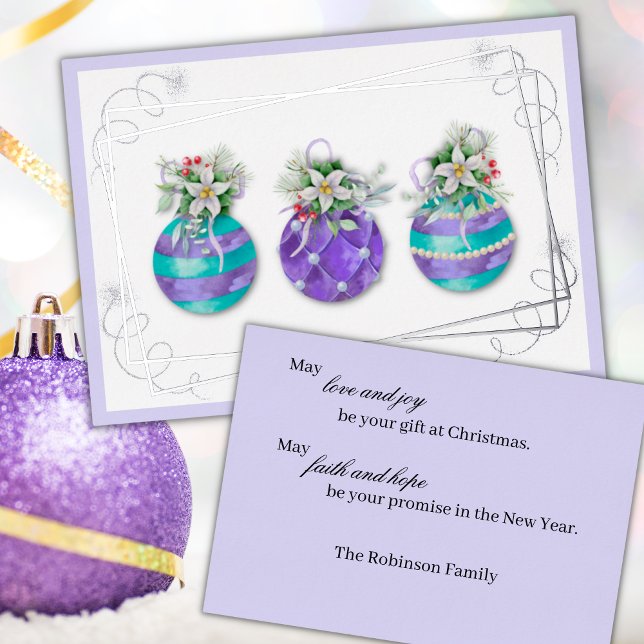 Christmas Ornament Trio | Lavender Foil Card (Creator Uploaded)