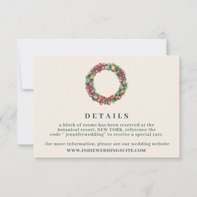 Christmas ornament wedding Details Invitation