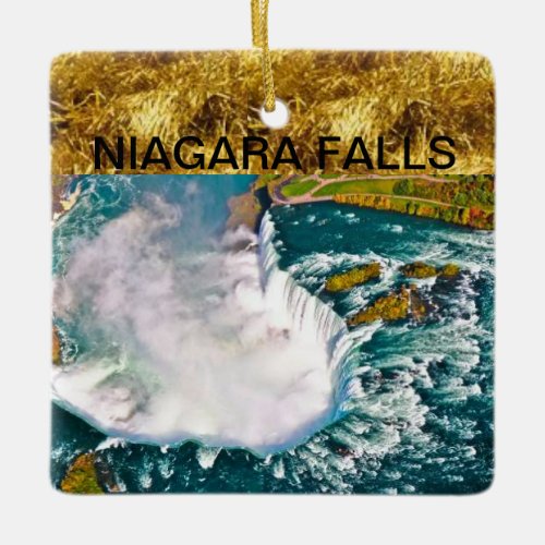 Christmas Ornament with an airshot of Niagara Fall