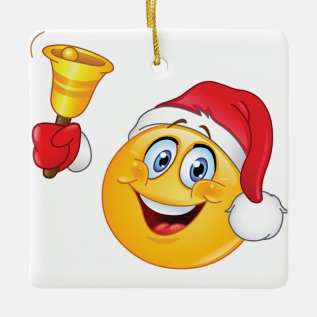 **CHRISTMAS ORNAMENT** WITH COOL EMOJI CERAMIC ORNAMENT (Front)