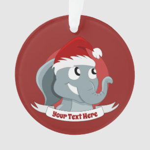 Christmas ornament with cute cartoon elephant