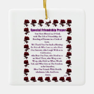 **CHRISTMAS ORNAMENT** WITH **FRIENDSHIP LOVE** CERAMIC ORNAMENT