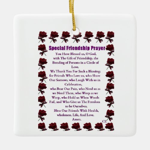 CHRISTMAS ORNAMENT WITH FRIENDSHIP LOVE CERAMIC ORNAMENT