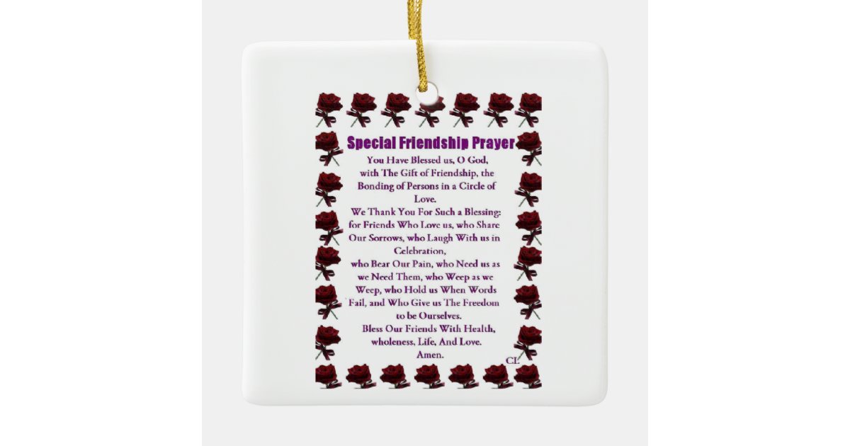 **CHRISTMAS ORNAMENT** WITH **FRIENDSHIP LOVE** CERAMIC ORNAMENT | Zazzle