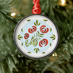 Christmas Ornament with Hungarian Folk Art