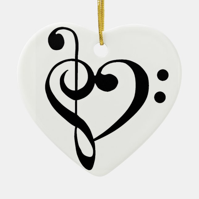 **CHRISTMAS ORNAMENT** WITH MUSICAL NOTE HEART CERAMIC ORNAMENT (Front)
