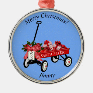 Christmas Ornament with Name & Date Wagon