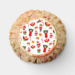 Christmas ornament with snowman, elves, angels reese's peanut butter cups