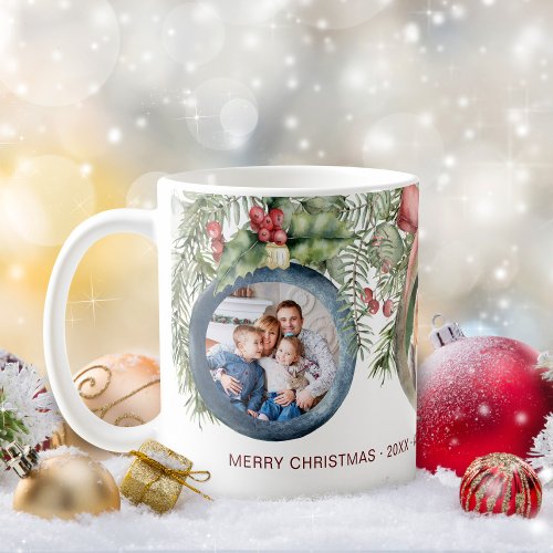 Christmas Ornaments 3 Photos Family Coffee Mug