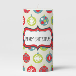 Christmas Ornaments 3" x 6" Pillar Candle